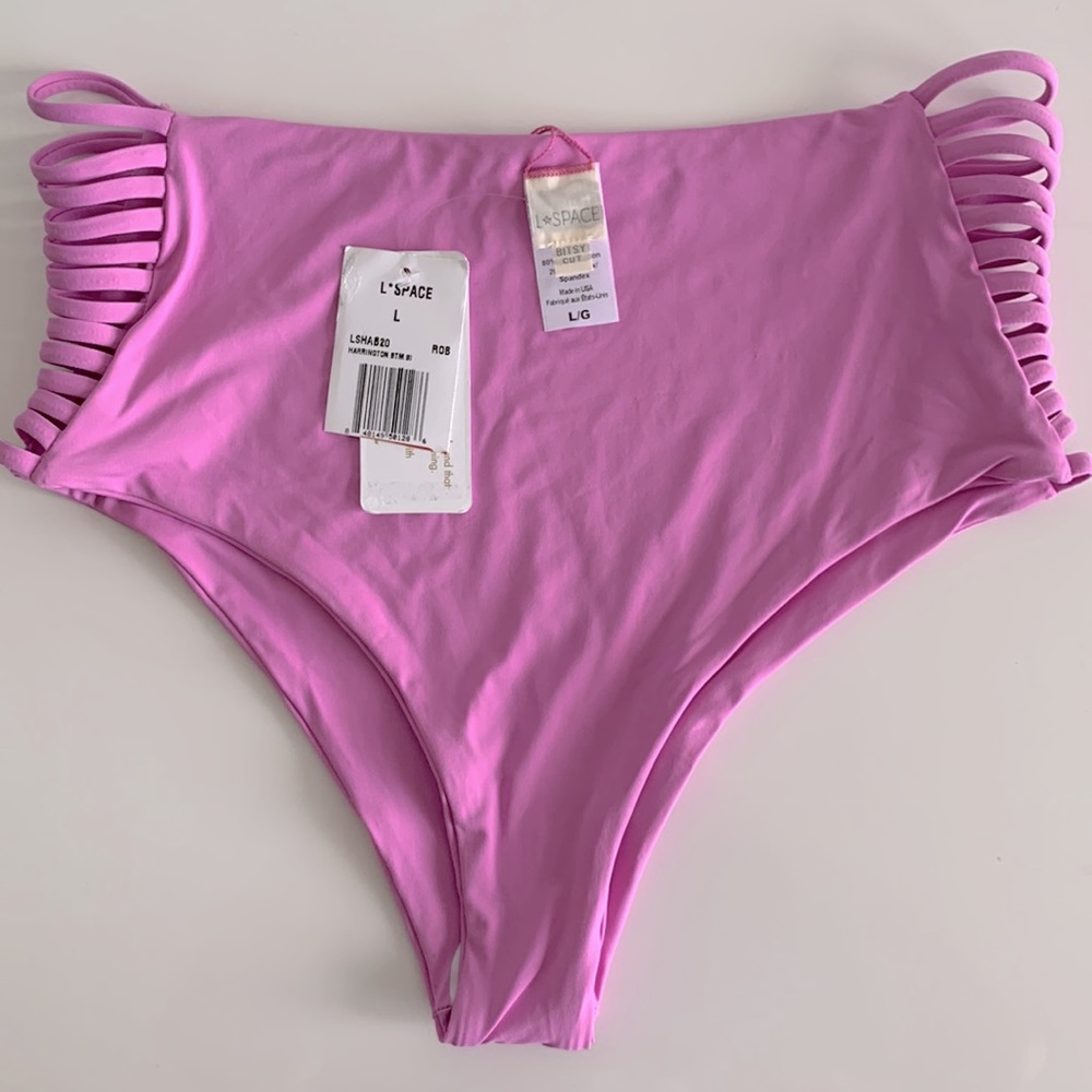 NWT L*Space Harrington Bitsy Bikini Bottom in Rosebud - Picture 2 of 5